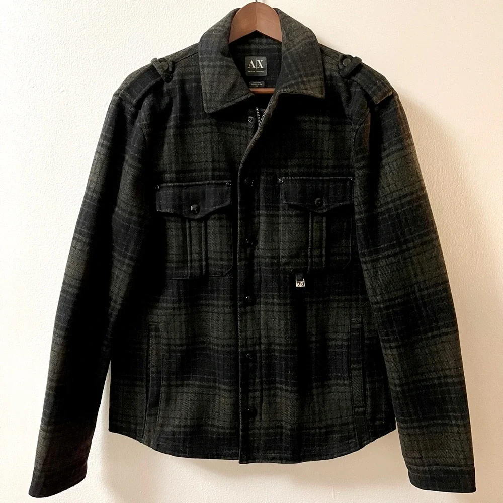 Armani Exchange Military Wool Coat - Picture 2 of 15